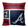 [Personalization Only] OFFICIAL MLB Colorblock Personalized Pillow - Atlanta Braves