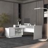 Emery L-Shaped 70" Wide Desk with One Cabinet and Two Open Shelves