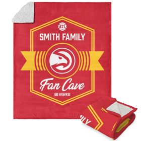 NBA Atlanta Hawks Dominion Personalized Silk Touch Sherpa Throw Blanket 50X60 Inches