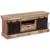 TV Stand with 2 Sliding Doors Solid Wood Mango 43.3"x11.8"x17.7"
