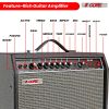 5 Core Guitar Amp 40W Amplifier for Electric Bass Acoustic Practice Amps Small Portable Mini Amplificador para Bajo with Built in Effects - GA 40 BLK