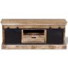 TV Stand with 2 Sliding Doors Solid Wood Mango 43.3"x11.8"x17.7"