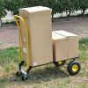 HT1006BK-YL Hand Truck Dual Purpose 2 Wheel Dolly Cart and 4 Wheel Push Cart with Swivel Wheels 330 Lbs Capacity Heavy Duty Platform Cart for Moving/W