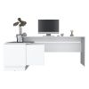 Emery L-Shaped 70" Wide Desk with One Cabinet and Two Open Shelves