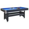 6-ft Pool Table with Table Tennis Top - Black with Blue Felt