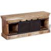 TV Stand with 2 Sliding Doors Solid Wood Mango 43.3"x11.8"x17.7"