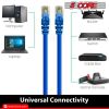 5 CORE Ethernet Cable 10 ft Long Cat 6 Computer Internet Patch Cord High Speed WiFi RJ45 for Gaming Indoor Outdoor Use - ET 10FT BLU