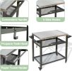 3-Shelf Outdoor Grill Table, Grill Cart with Wheels, Outdoor Pizza Oven and Food Prep Table, Blackstone Table with Stainless Steel Tabletop