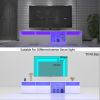 TV Console with Storage Cabinets, 82.6 Inch Long LED TV Stand with Full RGB Color Selection