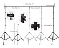Photography Photo Studio Softbox Lighting Kit With 2.6x3M Background Frame 3pcs Backdrops Tripod Stand Reflector Board 4Umbrella