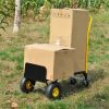 HT1006BK-YL Hand Truck Dual Purpose 2 Wheel Dolly Cart and 4 Wheel Push Cart with Swivel Wheels 330 Lbs Capacity Heavy Duty Platform Cart for Moving/W