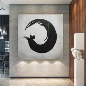Handmade Oil Painting Large Canvas Wall Art Original Oil Painting On Canvas Black And White Painting On Canvas Modern Abstract Wall Art (style: 01, size: 70x70cm)