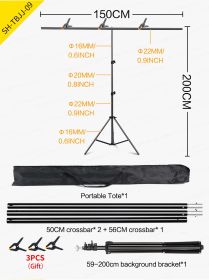 SH Photography T-shaped Background Backdrop Stand Adjustable Support System Photo Studio for Non-Woven Muslin Backdrops (Color: 150x200cm)