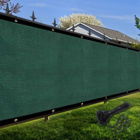 Artpuch Privacy Fence Screen Dark Green Customized Outdoor Mesh Panels for Backyard, Balcony,Patio,Construction Site with Zip Ties (Color: Dark Green, size: 5x144 ft)