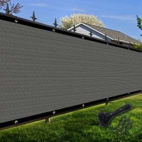 Artpuch Privacy Fence Screen Dark Grey Customized Outdoor Mesh Panels for Backyard, Balcony,Patio,Construction Site with Zip Ties (Color: Dark Grey, size: 6x233 ft)