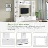 ON-TREND Large Wall Unit Entertainment Center with Bookshelves for TVs Up to 78'', Modern TV Console with Cabinets and Open Shelves
