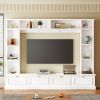ON-TREND Large Wall Unit Entertainment Center with Bookshelves for TVs Up to 78'', Modern TV Console with Cabinets and Open Shelves