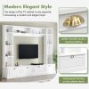 ON-TREND Large Wall Unit Entertainment Center with Bookshelves for TVs Up to 78'', Modern TV Console with Cabinets and Open Shelves