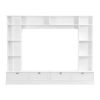 ON-TREND Large Wall Unit Entertainment Center with Bookshelves for TVs Up to 78'', Modern TV Console with Cabinets and Open Shelves